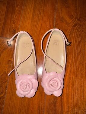 Janie and Jack Light Pink Flower-Accent Mary Jane Flats